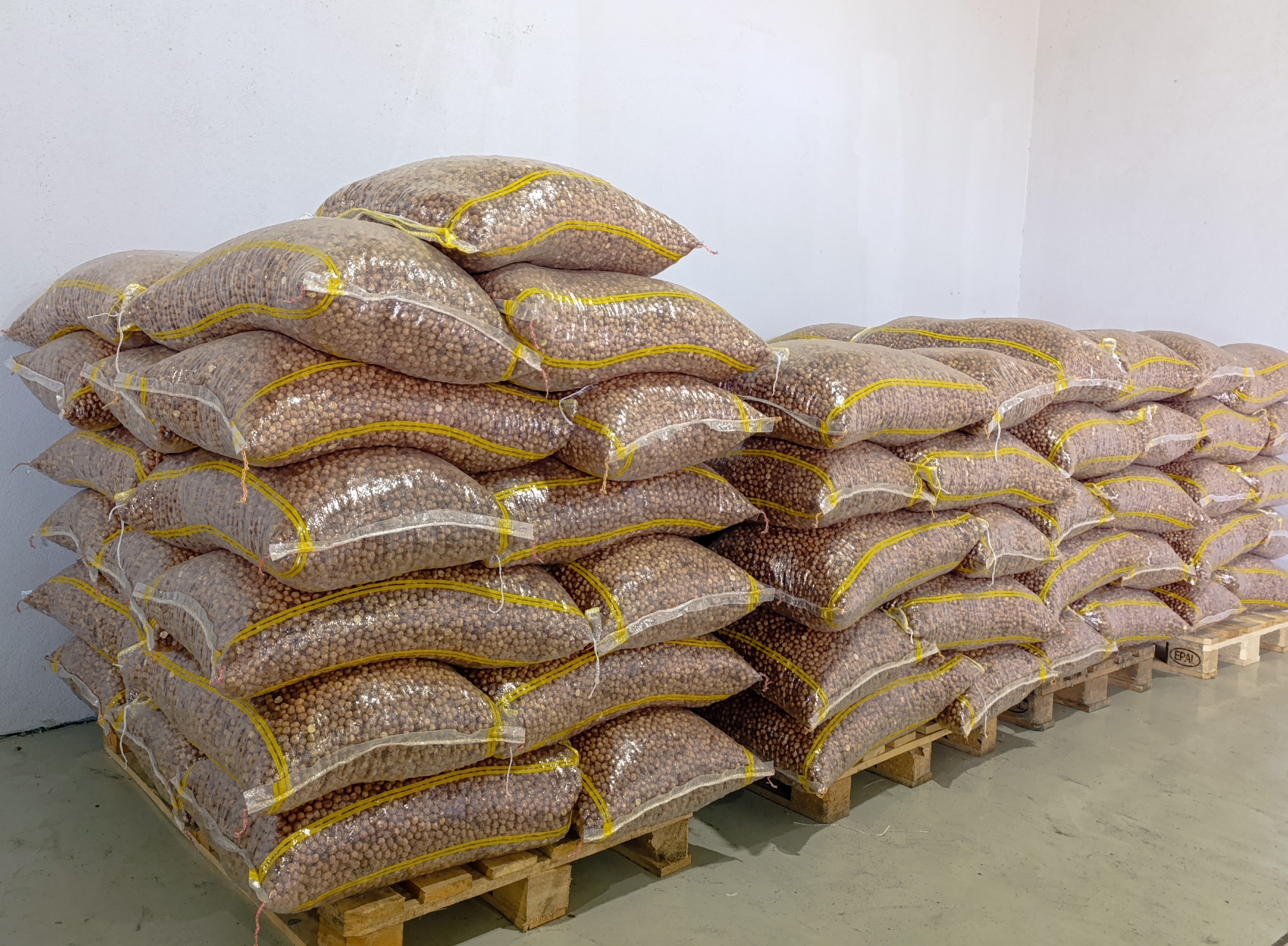 Packed pallets ready for shipment